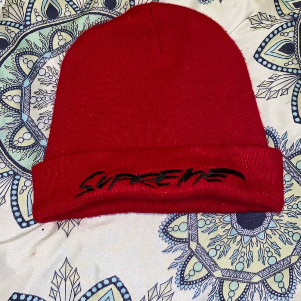 Supreme X Futura 2000 2011 FW Collection Authentic Beanie Red Hat OSFM